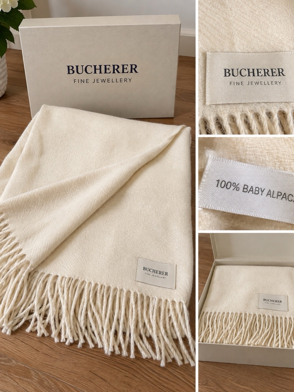 BUCHERER Fine Jewellery 100% Baby Alpaca Luxury Throw – 4 ft x 5 ft Luxurious BU